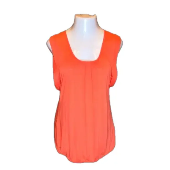 CHARLOTTE RUSSE Sexy Orange Rayon Tank Top with Back Cut-Outs, Size M - Picture 2 of 6